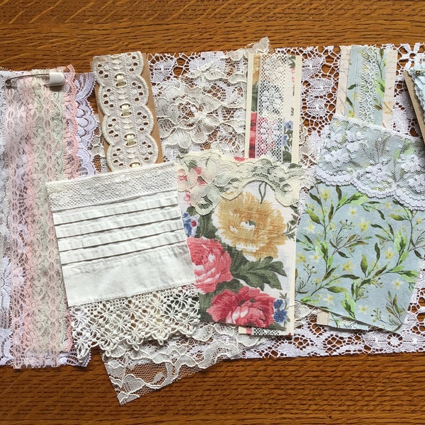 Fabric Flips, Belly Bands and Lace Bundle for Junk Journals