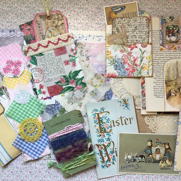 Spring/Easter Junk Journal Ephemera and Embellishment Bundle