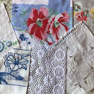 Slow Stitch Kit, Country Garden Vintage Fabric Bundle, for Slow