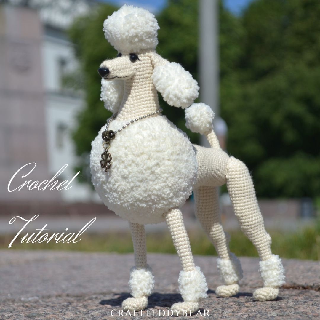 Crochet Pattern: Leonardo the poodle toy PDF, Language - English, Deutsch, Français, Nederlands, Español