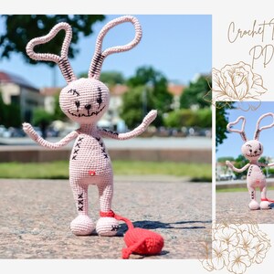 Crochet pattern: Voodoo bunny in love toy PDF Language English image 2