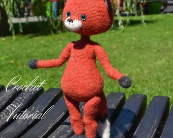 Crochet pattern: Zorro the Fox toy PDF Language - English