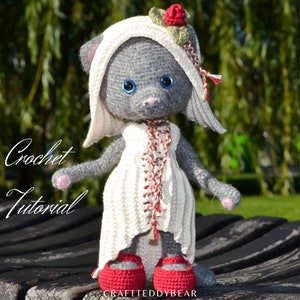 Crochet pattern: Doll Clothes, Outfit Rose for Little Animal. Language -  Deutsch, English, Français