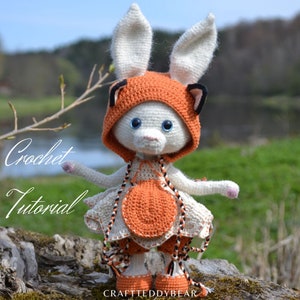 Crochet pattern: Doll Clothes - Outfit Little fox for Little animal. Language -  Deutsch, English, Français, Nederlands, Español