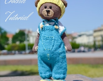 Crochet Teddy Bear Amigurumi Pattern: Barney Toy (PDF)