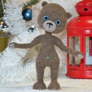 Crochet pattern: Little Teddy Bear toy PDF, Language - English