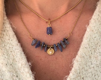 Tanzanite gemstone necklace, Tanzanite Jewelry, December birthstone, violet blue natural Tanzanite, special Christmas gift, Adjustable fit