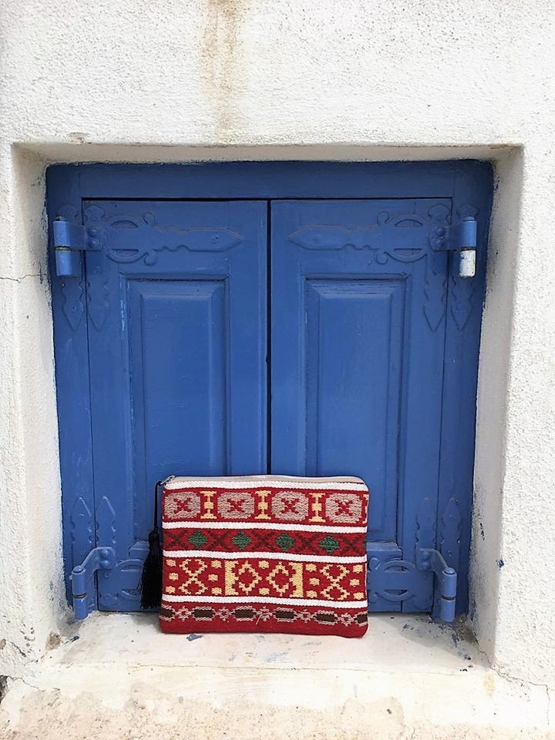 Greek Ethnic Clutch Bag, All Day Bag, Original Mykonos Island Textile, Boho Accessory, Resort