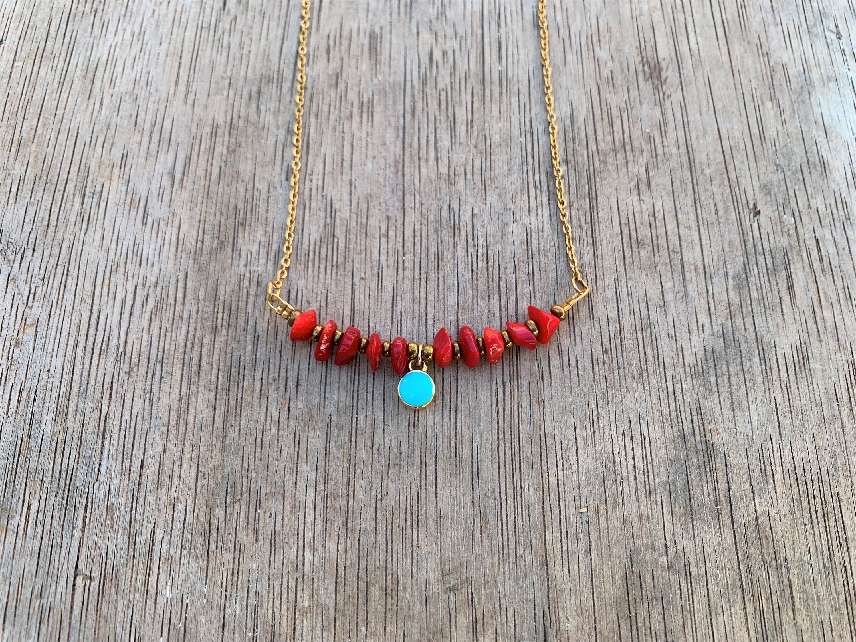Coral Necklace Set, Greek Evil Eye Pendant, Aegean Corals