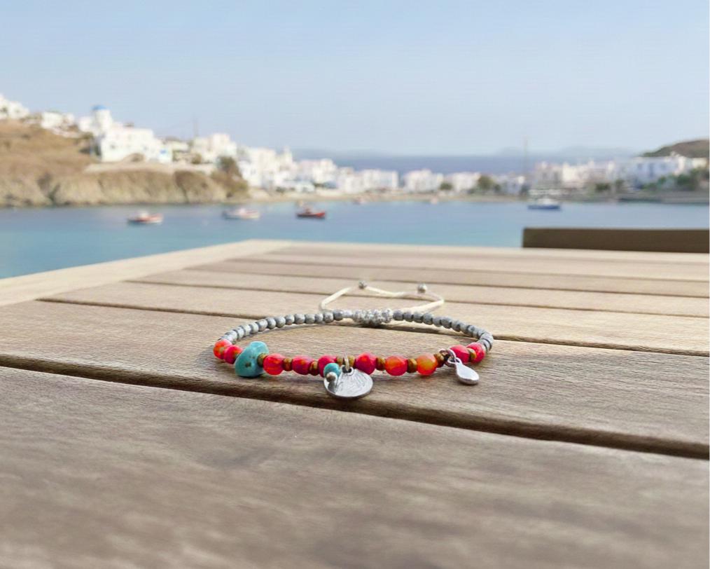 Bracelet En Corail Rouge Naturel De Mer - Perles Italiennes Artisanal - 7 Pouces