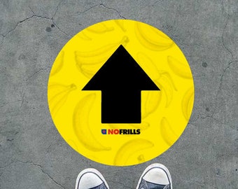 Calcomanía de piso para el distanciamiento social - Flechas personalizadas