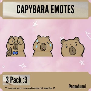 Capybara Twitch Emotes (3 pack)