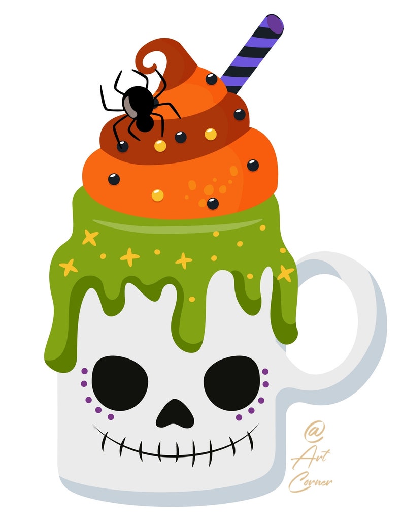 Halloween Ice Cream Cartoon Posters Bundle, Total 6 Images Posters in ...