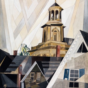 After Sir Christopher Wren (1920) by Charles Demuth,  vintage watercolors painting, wall art, famous artist, digital download file printable