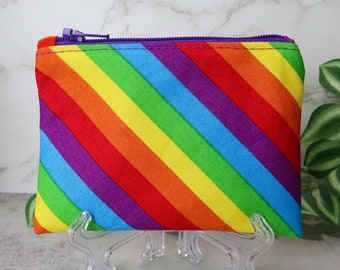 Rainbow Zipper Pouch, Coin Purse, Novelty Fabric, Multiple Sizes, Pencil Bag, Makeup Pouch, Coin Purse