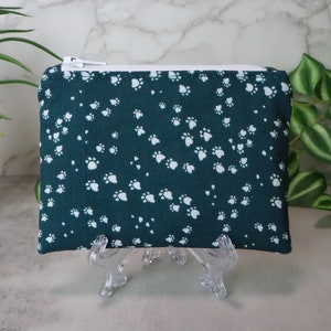 Vanity Fur Paw Prints Feline Time, Zipper Pouch, Coin Purse, Cat Purse, Dear Stella, Multiple Sizes, Pencil Bag, Makeup Pouch, Coin Purse