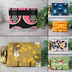 Charley Harper Zipper Pouches: Handmade Coin Purse, Makeup Bag, Pencil Case