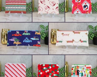 Holiday Zipper Pouch: Festive Gift Bag, Fabric Coin Purse, Makeup Storage