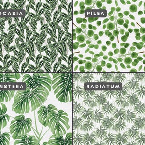 Bolsas de regalo botánicas modernas / Bolsas reutilizables con cordón, ecológicas, para amantes de las plantas, con estampados elegantes. imagen 2