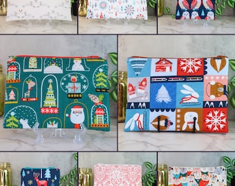 Holiday Zipper Pouch: Festive Gift Bag, Fabric Coin Purse, Makeup Storage