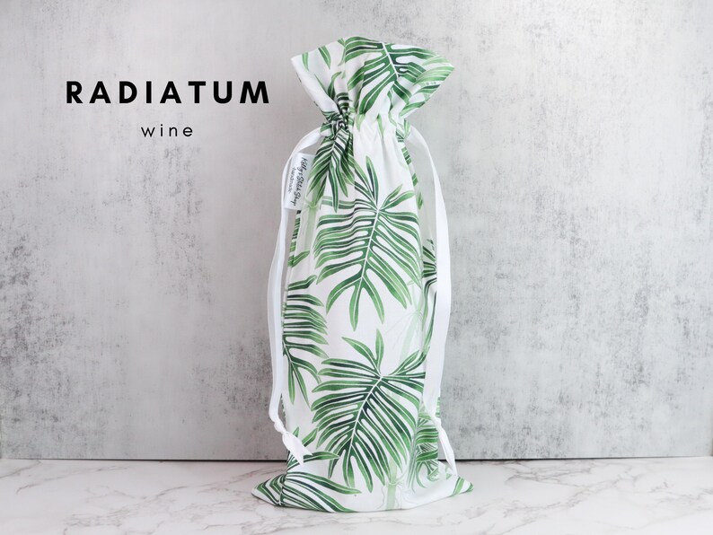 Bolsas de regalo botánicas modernas / Bolsas reutilizables con cordón, ecológicas, para amantes de las plantas, con estampados elegantes. imagen 6