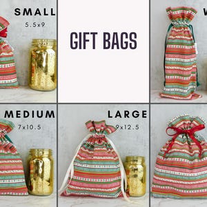 Bolsas de regalo botánicas modernas / Bolsas reutilizables con cordón, ecológicas, para amantes de las plantas, con estampados elegantes. imagen 7