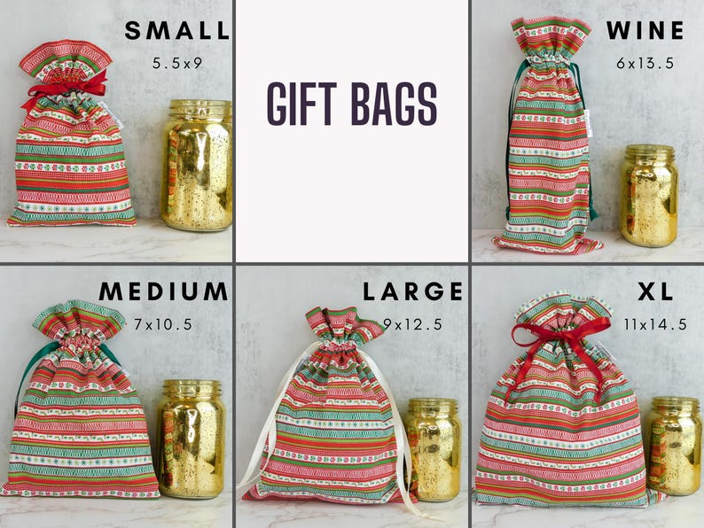 Bolsas de regalo botánicas modernas / Bolsas reutilizables con cordón, ecológicas, para amantes de las plantas, con estampados elegantes. imagen 7