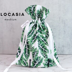 Bolsas de regalo botánicas modernas / Bolsas reutilizables con cordón, ecológicas, para amantes de las plantas, con estampados elegantes. imagen 3