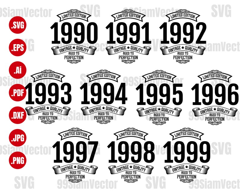 Download Limited Edition 199019911992199319941995199619971998 | Etsy