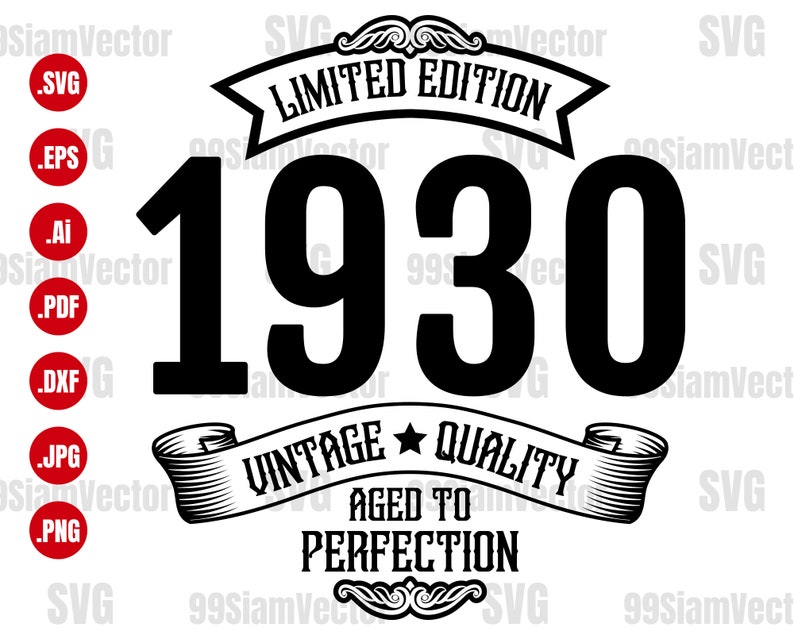 Download Limited Edition 1930 Aged To Perfection Svg Design 90th | Etsy