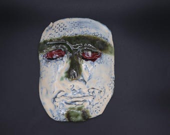Máscara facial decorativa de cerámica hecha a mano de bellas artes "Creatividad"