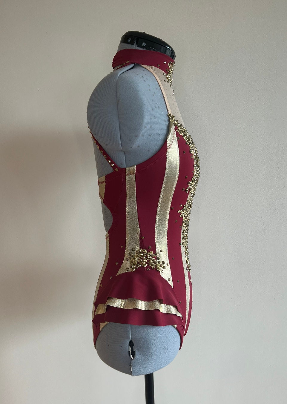 CUSTOMISABLE Striped Deep V Neck Leotard - Halterneck - Frilly Circus ...