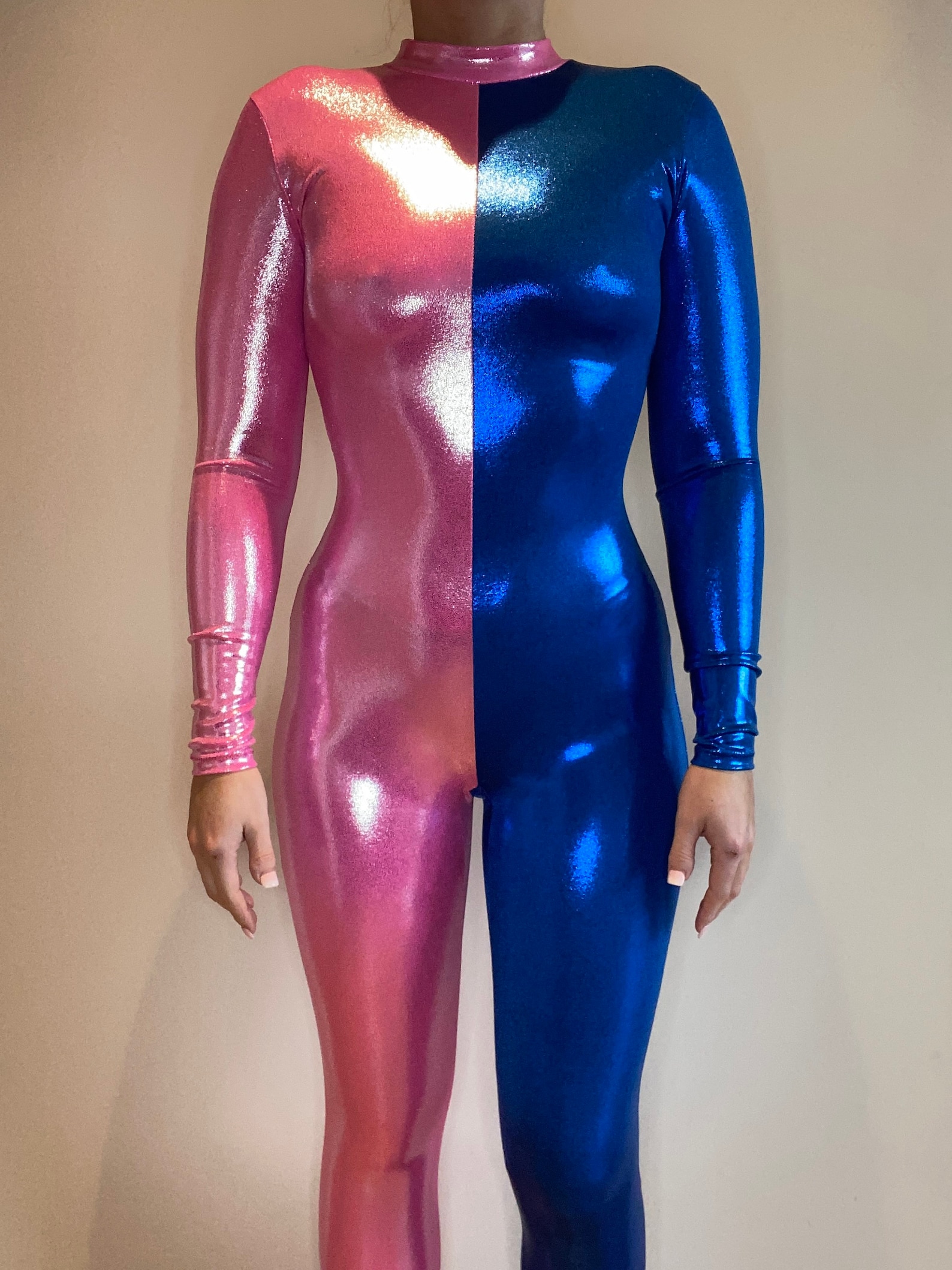 CUSTOMISABLE Two Colour Catsuit Unitard Half and Half Etsy