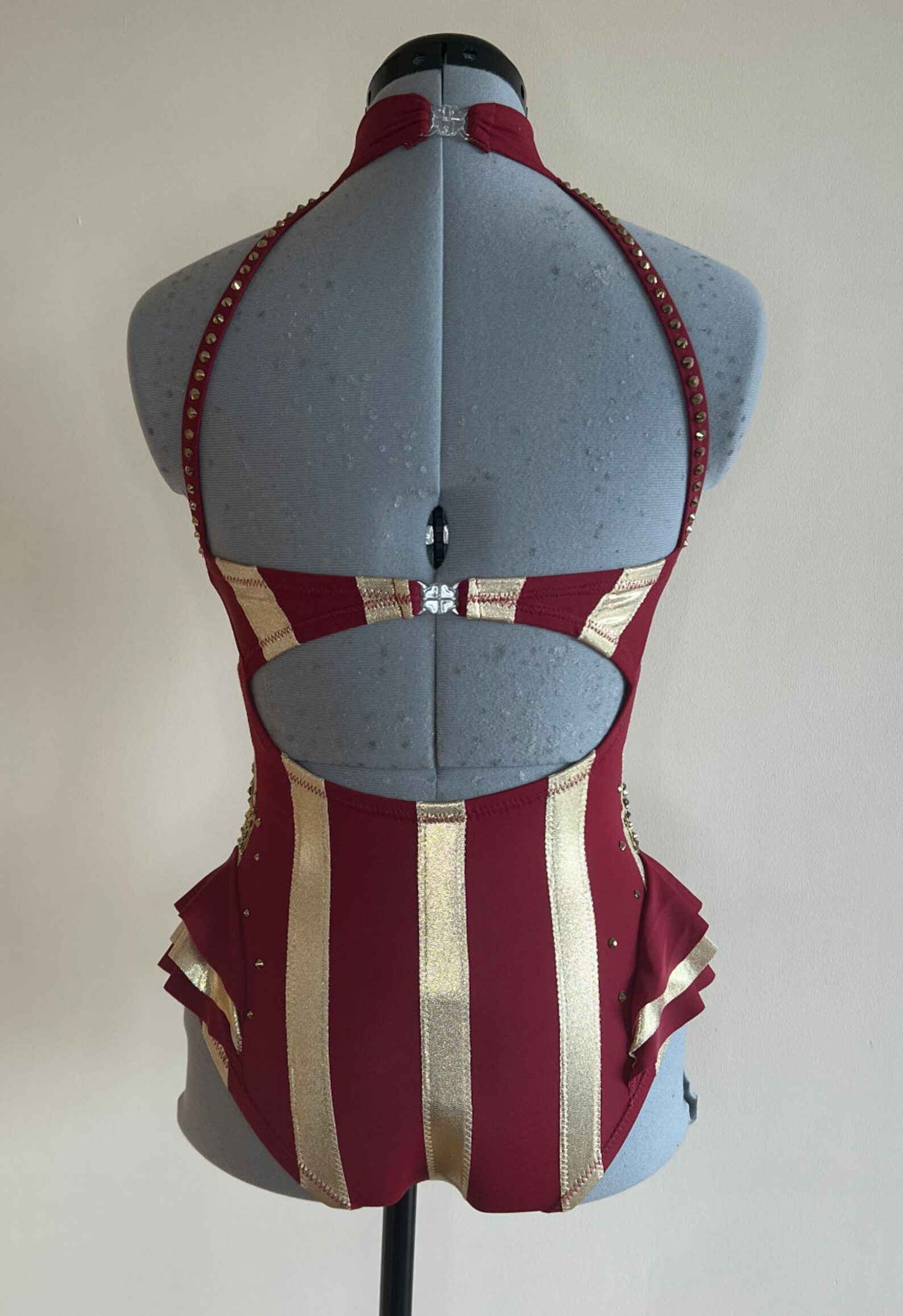 CUSTOMISABLE Striped Deep V Neck Leotard - Halterneck - Frilly Circus ...