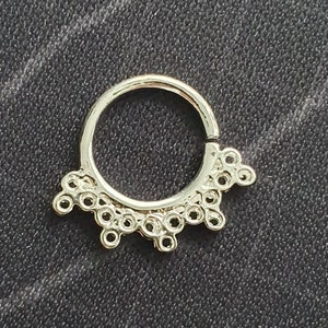 Solid 925 Sterling Silver Hoop Tragus Piercing Indian Bali Style Nose Ring minimalist piercing nose hoop beads