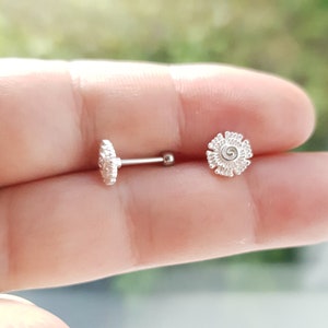 Piercing Tragus, Labret, Boucles D'Oreilles En Acier Chirurgical 316L, Helix, Tête De Fleur