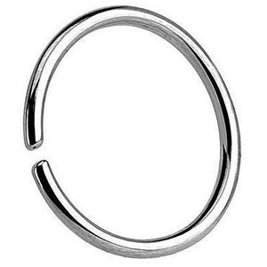 925 Sterling Silver Seamless Plain Ring Nose Cartilage Tragus Hoop 0.6 MM 0.8 MM thick Piercing 6mm , 8mm , 10mm Diameter image 7