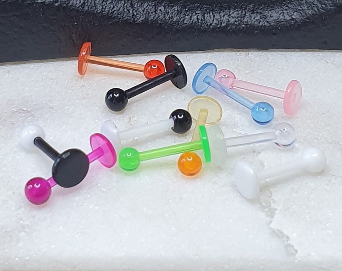 2X 16g (1.2mm) Acrylic Retainers and 3mm Ball, Bio Flex Retainers ...