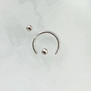 Septum Ring Horseshoe Barbell / Eyebrow Ring/ Cartilage Earring Surgical Steel Circular Barbell 16g 1.2mm Septum Ring image 3