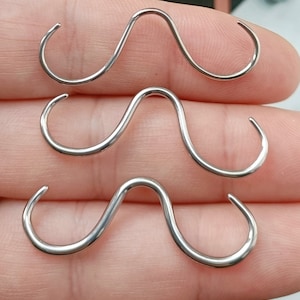 Mustache Septum Moustache Nose Ring Surgical Steel Septum Bar Nose Ring Septum Piercing Jewelry 16g-1.2mm 14g-1.6mm 12g-2mm