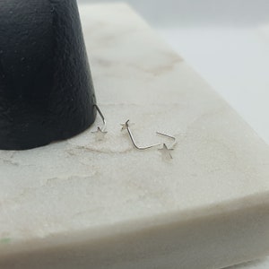 Star nose piercing 925 Sterling Silver L SHAPE Nose piercing nose stud image 3