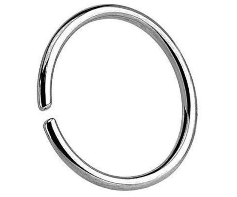 925 Sterling Silver Seamless Plain Ring Nose Cartilage Tragus Hoop 0.6 MM 0.8 MM thick Piercing 6mm , 8mm , 10mm Diameter image 7