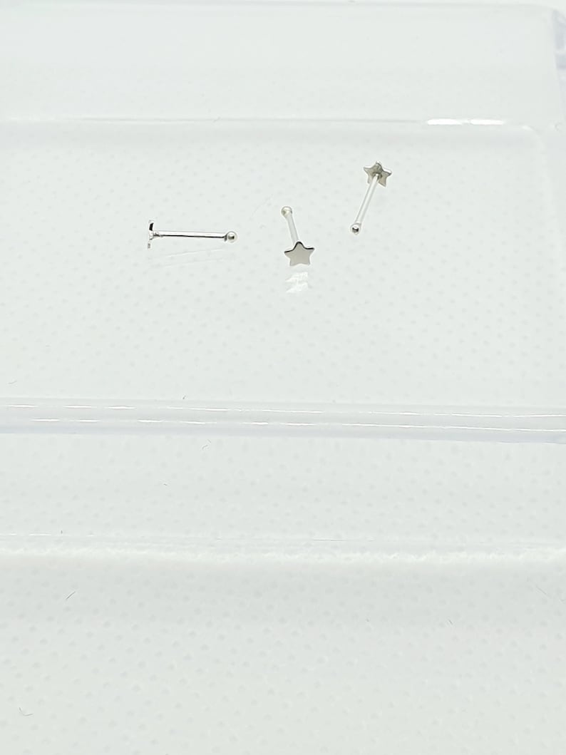 Star nose piercing 925 Sterling Silver L SHAPE Nose piercing nose stud image 6