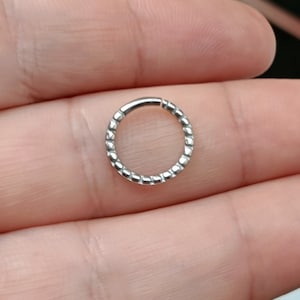 High Quality 16g (1.2mm) 316L Surgical stainless steel seamless nose ring Cartilage Earring Conch Piercing Helix Hoop -Diameter 8 mm / 10 mm