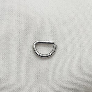 D shaped annealed 316L steel seamless hoop ring, 16g (1.2mm) D Septum ring,Smooth D septum ring,septum ring,Septum Hoop,Septum Jewelry