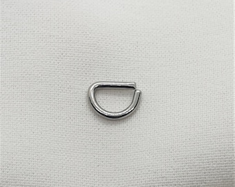 D shaped annealed 316L steel seamless hoop ring, 16g (1.2mm) D Septum ring,Smooth D septum ring,septum ring,Septum Hoop,Septum Jewelry