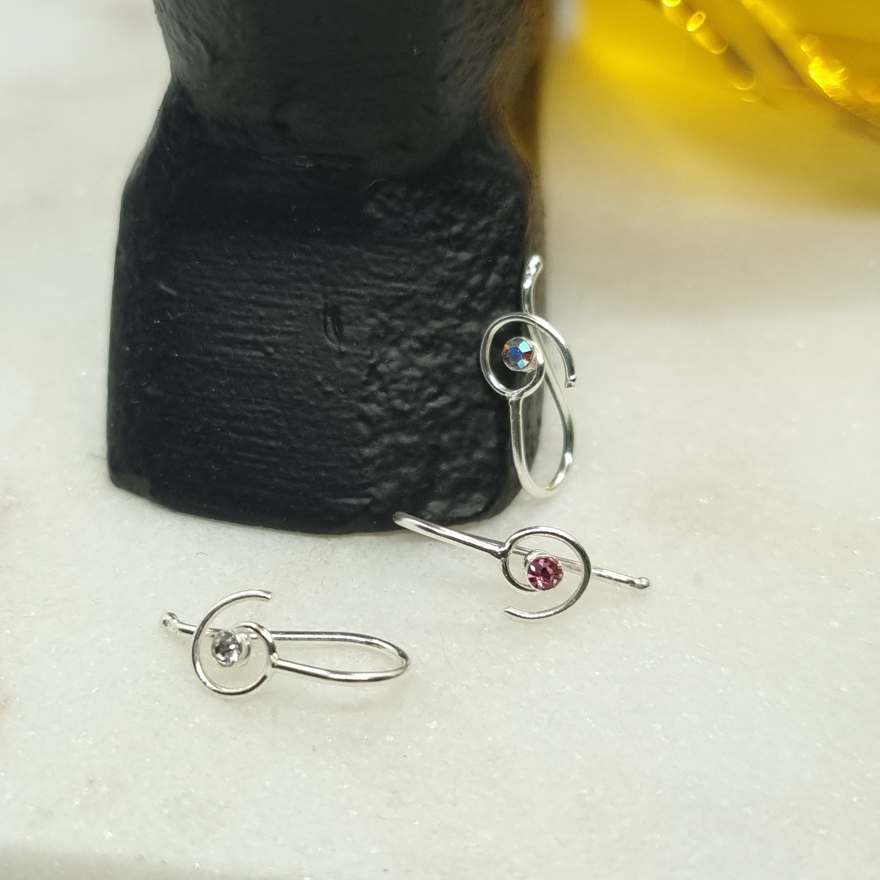 CZ Star Earring , Screw Back Earring 316L Surgical Steel