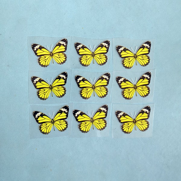 Small Yellow Iron on Butterfly For Kid Shoes Decal, Yellow Butterfly HTV For Your Girls Shoes, Perfect DIY Christmas Gift For Your Kids