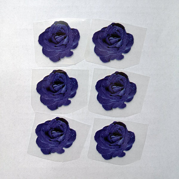 Blue Rose Iron On Patches For DIY/Custom Rose Air Force 1/ Vans/Converse, Heat Transfer Rose Stickers For Shoes Decal