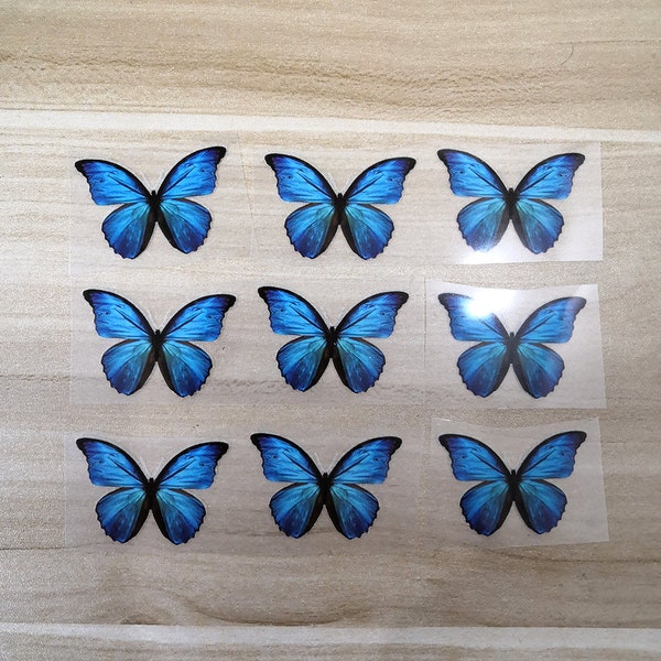 Small Blue Butterfly Heat Transfer Vinyl For Kid Shoes, Iron On Blue Butterfly Stickers For Shoes, Perfect Christmas Gift For Your Kids